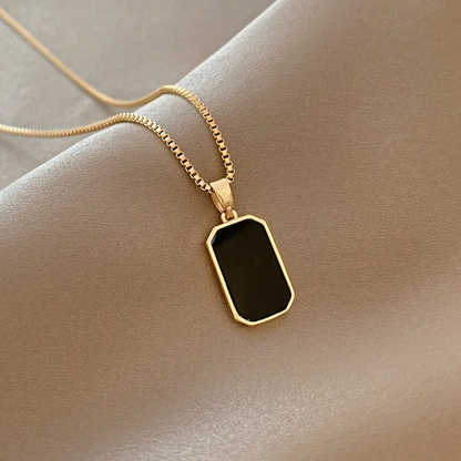 Onyx Edge Pendant Necklace