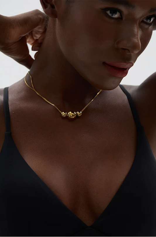 Triple Sphere Statement Necklace