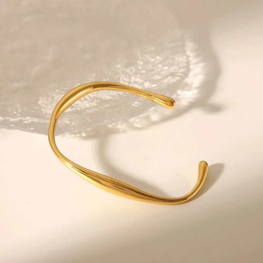 Fluid Wave Cuff Bracelet