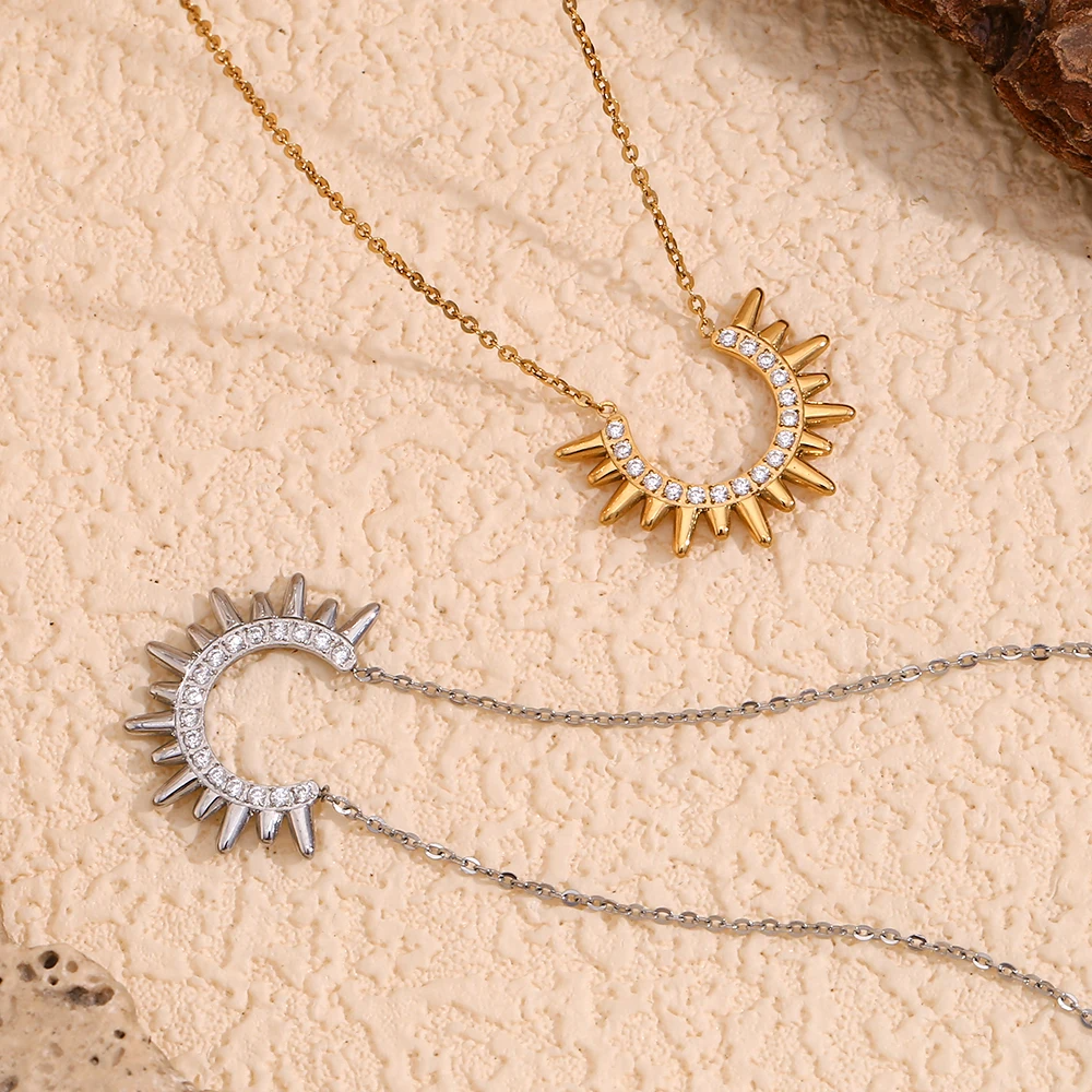 Radiant Sunrise Crescent Necklace