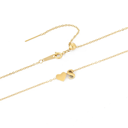 Heart & Initial Lariat Necklace