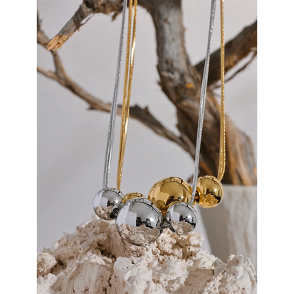 Triple Sphere Statement Necklace