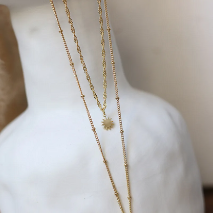 Sunburst Medallion Layered Necklace