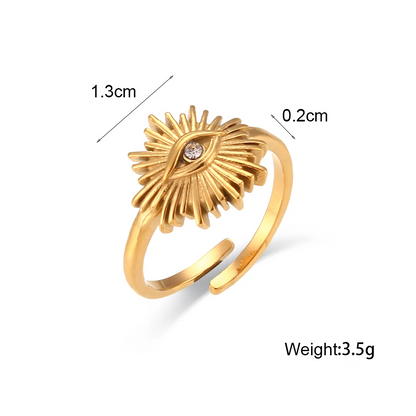 Sunburst Eye Statement Ring