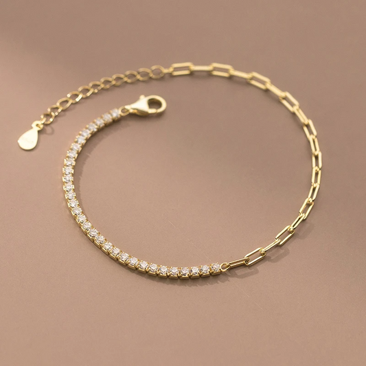 Golden Gleam Tennis Bracelet