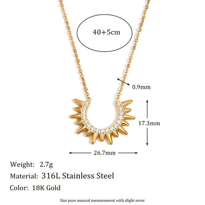 Radiant Sunrise Crescent Necklace
