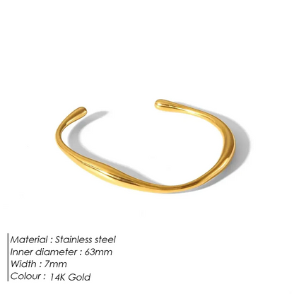 Fluid Wave Cuff Bracelet