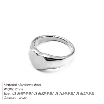 Golden Heart Signet Ring