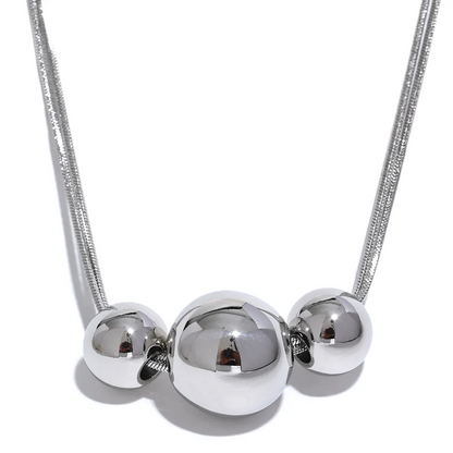 Triple Sphere Statement Necklace
