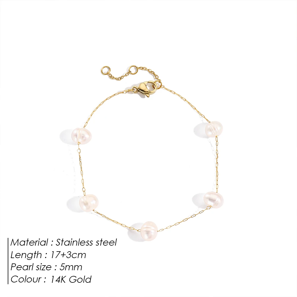 Golden Pearl Station Bracelet